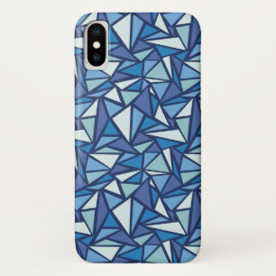 Capa Para iPhone X Teste padrão azul abstrato de Crsytal do gelo
