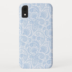 Capa Para iPhone Da Case-Mate Teste padrão azul branco bonito de paisley