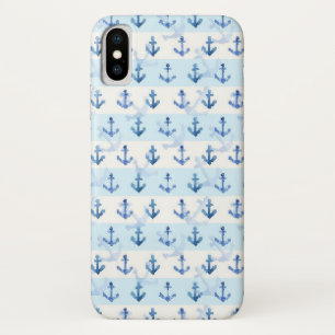 Capa Para iPhone Da Case-Mate Teste padrão azul Pastel da âncora