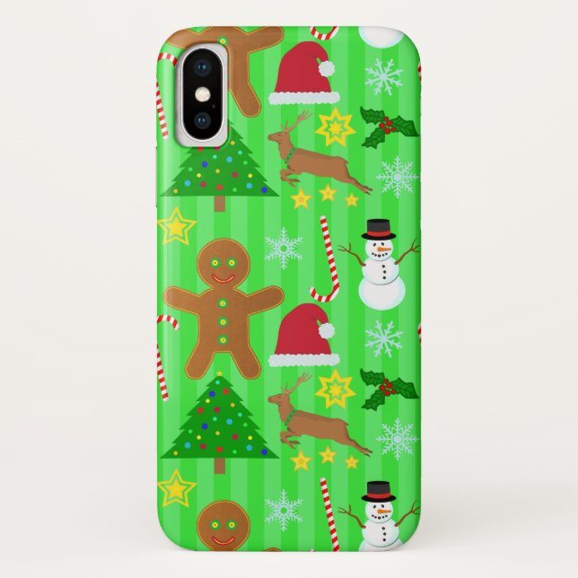 Capa Para iPhone, Case-Mate Teste padrão bonito do feriado da colagem do Natal (Verso)