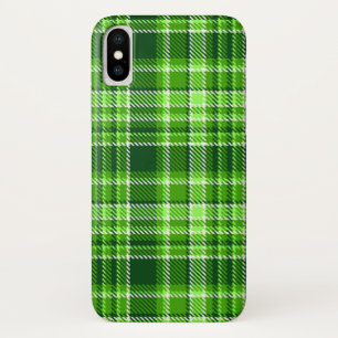 Capa Para iPhone X Teste padrão Checkered da cor verde
