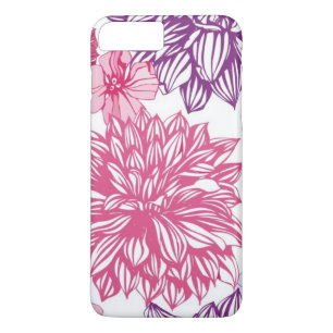 Capa Para iPhone Da Case-Mate Teste padrão com ásteres e a dália cor-de-rosa