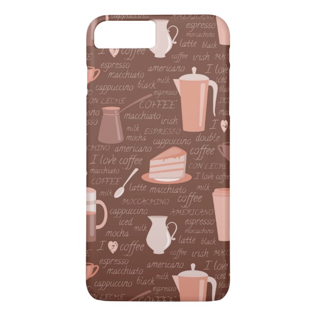 Capa Para iPhone, Case-Mate Teste padrão com elementos relacionados do café (Verso)