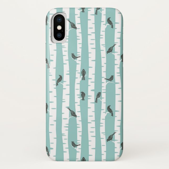 Capa Para iPhone, Case-Mate Teste padrão com pássaros e árvores (Verso)