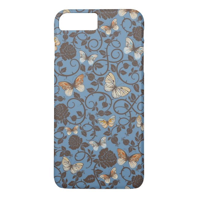 Capa Para iPhone, Case-Mate teste padrão com rosas e borboleta (Verso)