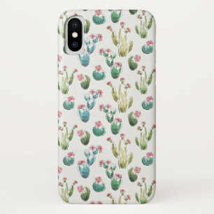 Capa Para iPhone X Teste padrão cor-de-rosa de etapa   da flor do