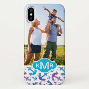 Capa Para iPhone X Teste padrão da âncora da tintura do laço seu