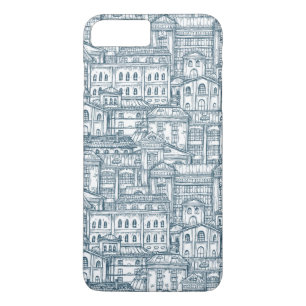Capa iPhone 8 Plus/7 Plus Teste padrão da construção do vintage