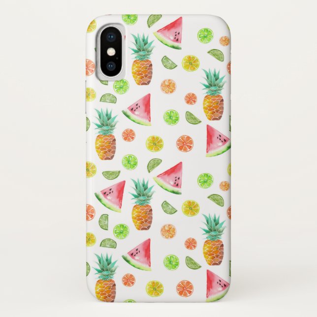 Capa Para iPhone, Case-Mate Teste padrão da fruta cristalizada da aguarela (Verso)