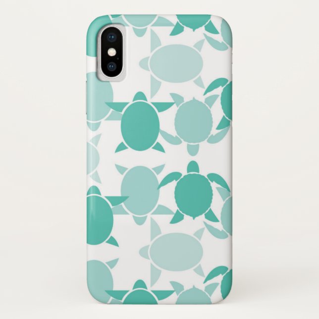 Capa Para iPhone, Case-Mate Teste padrão da tartaruga da cerceta (Verso)