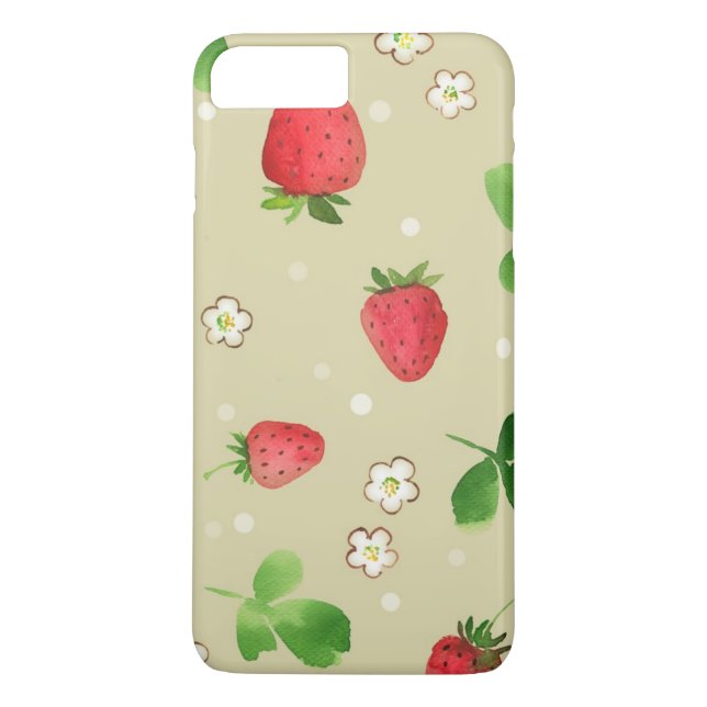 Capa Para iPhone, Case-Mate Teste padrão das morangos da aguarela (Verso)