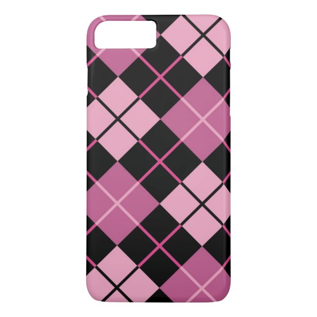 Capa Para iPhone, Case-Mate Teste padrão de Argyle no preto e no rosa (Verso)