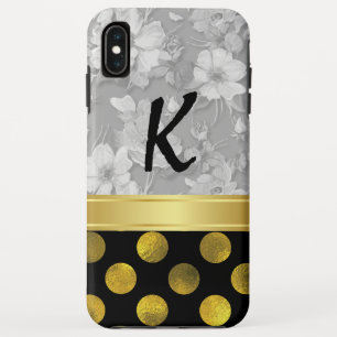 Capa Para iPhone Da Case-Mate Teste padrão de bolinhas da flor com monograma