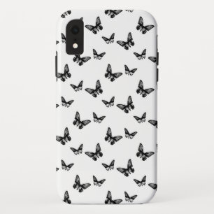 Capa Para iPhone Da Case-Mate Teste padrão de borboletas elegante B&W do vintag