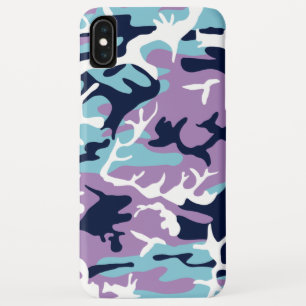 Capa Para iPhone Da Case-Mate Teste padrão de Camo - branco roxo dos azuis