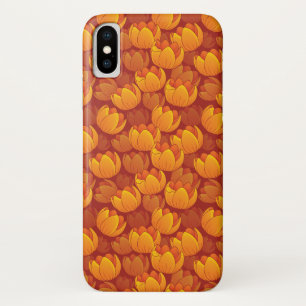 Capa Para iPhone X Teste padrão de flor dourado