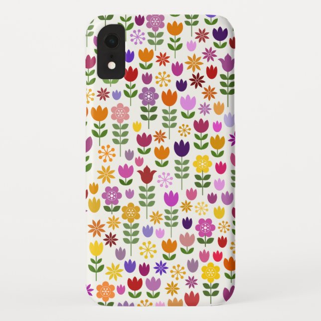 Capa Para iPhone, Case-Mate Teste padrão de flor escandinavo do estilo (Verso)
