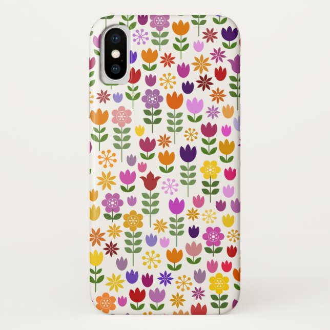 Capa Para iPhone, Case-Mate Teste padrão de flor escandinavo do estilo (Verso)