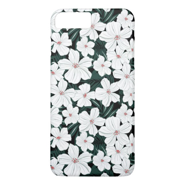 Capa Para iPhone, Case-Mate Teste padrão de flores tropical branco (Verso)