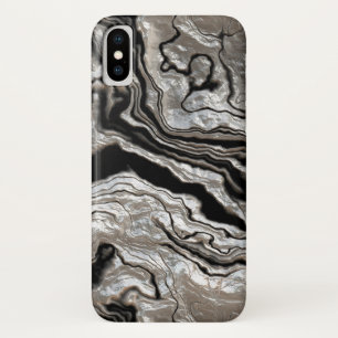 Capa Para iPhone Da Case-Mate Teste padrão de mármore preto de prata derretido