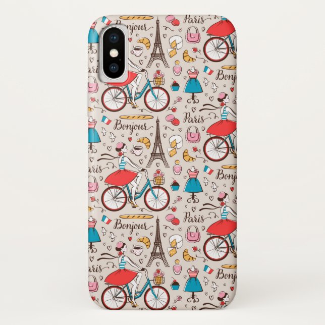 Capa Para iPhone, Case-Mate Teste padrão de Paris France (Verso)