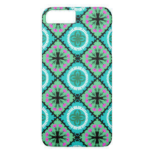 Capa iPhone 8 Plus/7 Plus Teste padrão de Suzani com motivos do Uzbeque e d
