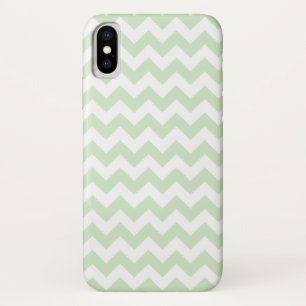 Capa Para iPhone X Teste padrão de ziguezague verde da hortelã
