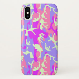 Capa Para iPhone X Teste padrão digital mindinho bonito da camuflage