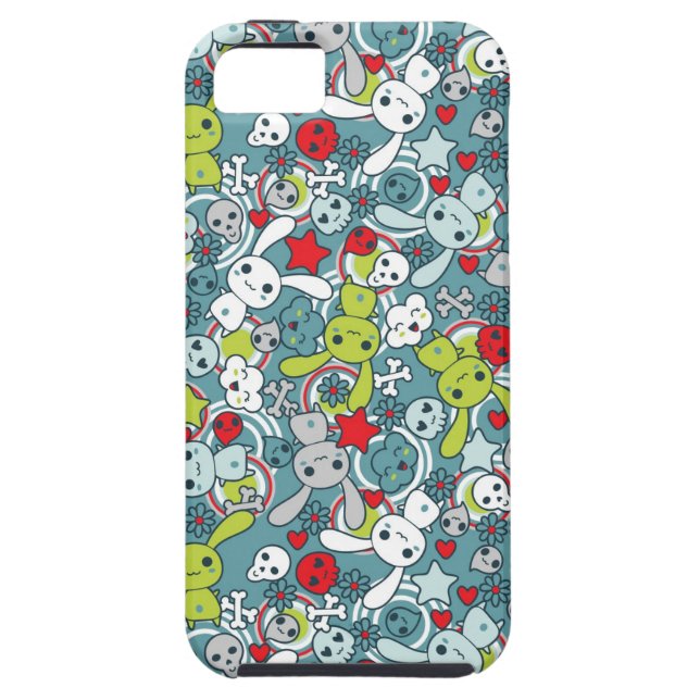 Capa Para iPhone, Case-Mate teste padrão do azul do kawaii (Traseira)