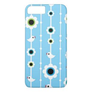 Capa Para iPhone Da Case-Mate teste padrão do azul do pássaro e das flores
