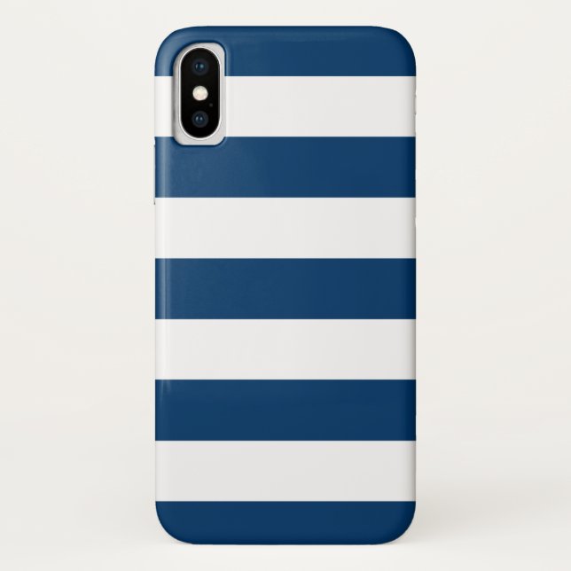 Capa Para iPhone, Case-Mate Teste padrão do azul marinho e o branco das (Verso)