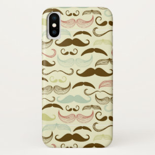 Capa Para iPhone X Teste padrão do bigode, estilo retro 4