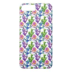 Capa Para iPhone Da Case-Mate Teste padrão do cacto do Wildflower da aguarela