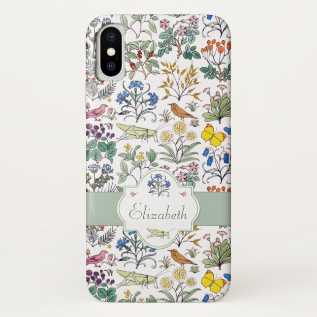 Capa Para iPhone, Case-Mate Teste padrão do jardim do Apothecary de Voysey (Verso)