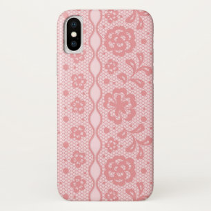 Capa Para iPhone X Teste padrão do laço, vintage 3 da flor