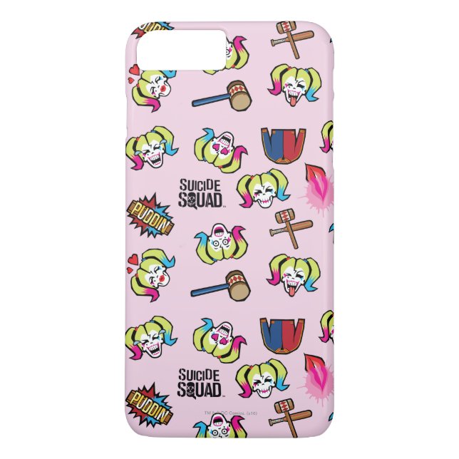 Capa Para iPhone, Case-Mate Teste padrão do pelotão | Harley Quinn Emoji do (Verso)