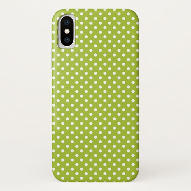 Capa Para iPhone, Case-Mate Teste padrão do primavera com bolinhas brancas (Verso)