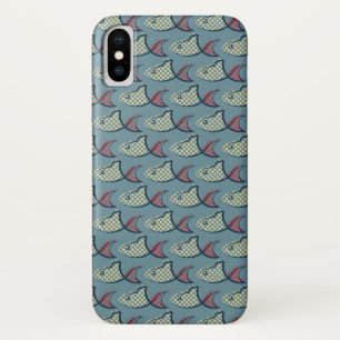 Capa Para iPhone X Teste padrão dos peixes das bolinhas