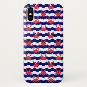 Capa Para iPhone X Teste padrão feliz dos caranguejos