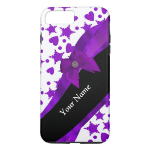 Capa iPhone 8 Plus/7 Plus Teste padrão feminino manchado roxo bonito