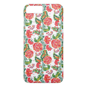 Capa Para iPhone Da Case-Mate Teste padrão floral da flor floral vermelha