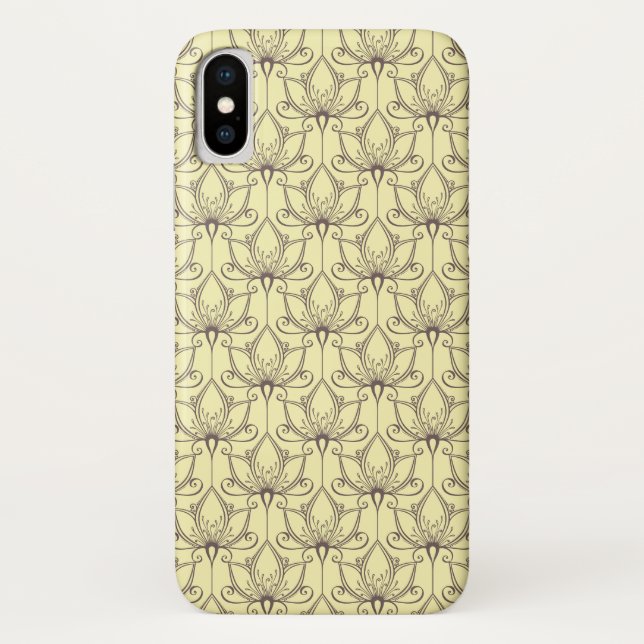Capa Para iPhone, Case-Mate Teste padrão floral de creme (Verso)