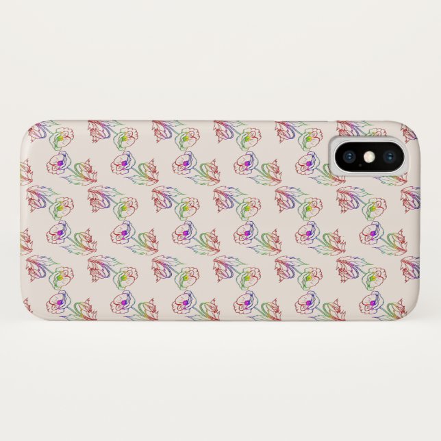 Capa Para iPhone, Case-Mate Teste padrão floral de Poppyes. Poppy. (Verso (Horizontal))