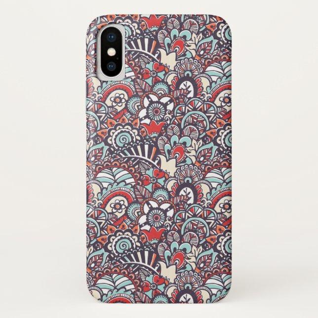 Capa Para iPhone, Case-Mate Teste padrão floral do Doodle de Paisley (Verso)