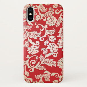 Capa Para iPhone Da Case-Mate Teste padrão floral do fundo do damasco