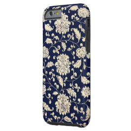 Capa Tough Para iPhone 6 Teste padrão floral do vintage