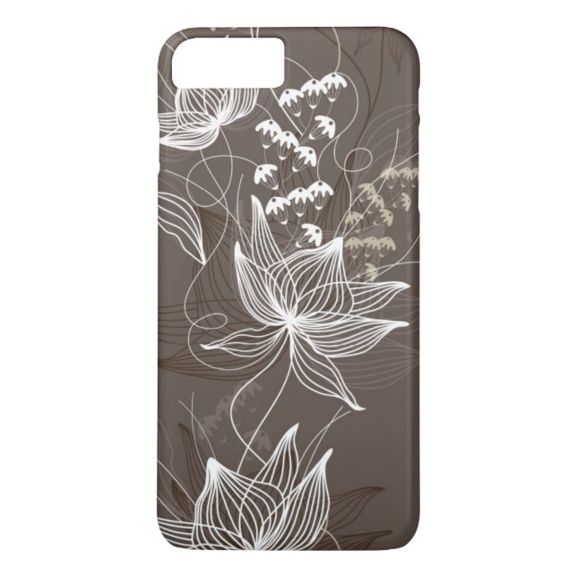 Capa Para iPhone, Case-Mate Teste padrão floral escuro de Brown (Verso)