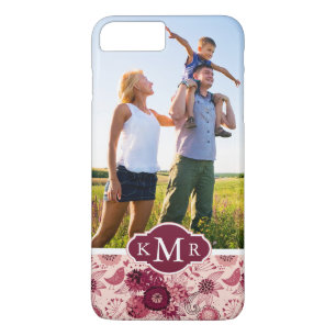 Capa iPhone 8 Plus/7 Plus Teste padrão floral feito sob encomenda da foto &