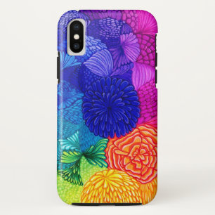 Capa Para iPhone Da Case-Mate Teste padrão floral feliz colorido do arco-íris