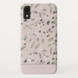 Capa Para iPhone Da Case-Mate Teste padrão floral malva da aguarela